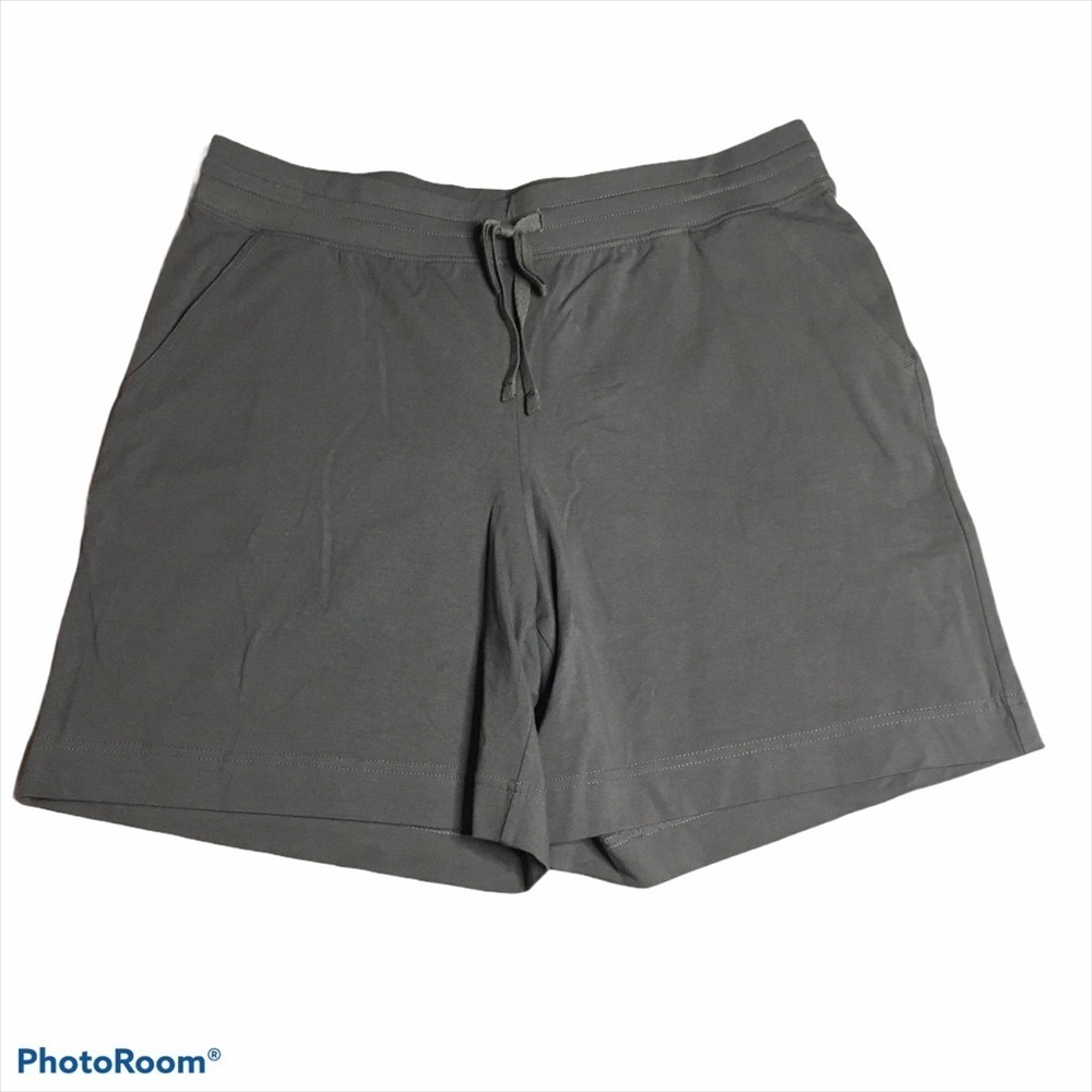 Karen Scott Brown Olive Pull On High Rise Cotton Pocket Shorts Medium M